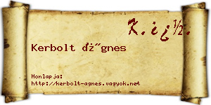 Kerbolt Ágnes névjegykártya