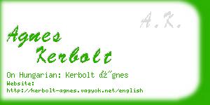 agnes kerbolt business card